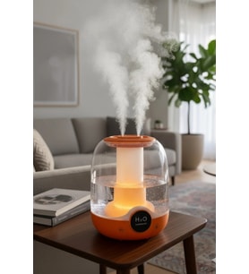 Glr K07 Turuncu Çift Spreyli Ultrasonik Sessiz Hava Nemlendirici ve Gece Lambası 2.5L Kapasite