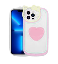 Uyumlu Model Apple iPhone 12 Pro Max Kılıf Kedi Figürlü Pop Soketli Kapak (Pembe)