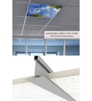 Led Armatür-60cmx60cm-asma Tavan Led-sıva Altı-54w-beyaz-led Panel-60x60 Taş Yünü Asma Tavan Ledi-a+