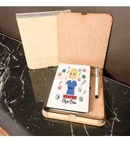 Hemşire Ahşap Kutulu Defter Kalem Set 001