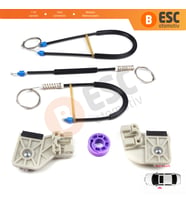 VW Polo MK4 2001-2009 HB 5-Kapı 2002-2018 4-Kapı Sedan 6Q4837461 İçin Ön Sol Cam Kriko Tamir Seti