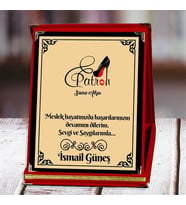 Patron Baskılı Plaket (1. Tasarım)  Kişiye Özel (Kırmızı)