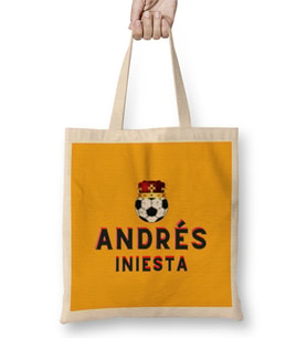 Andrés Iniesta Art Gift Bez Çanta Uzun Saplı