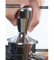 Tamper Krom Kaplama Kahve Tamperi 58 mm