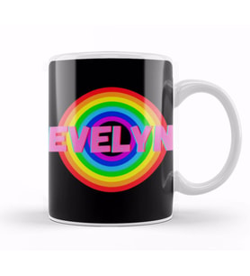 Evelyn  Name personalized Custom   vintage Retro Rainbow Style Design Gift Baby Gift For Her Kupa Bardak Porselen