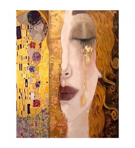 Gustav Klimt İki Eser Sayılarla Boyama Seti Canvas Kasnaklı 40 x 50 cm