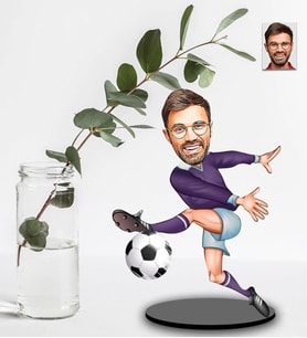 Kişiye Özel Futbolcu Tasarımlı Karikatür Ahşap Biblo Model-7