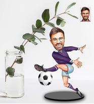 Kişiye Özel Futbolcu Tasarımlı Karikatür Ahşap Biblo Model-7