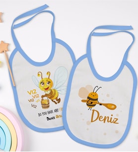 BK Kids Kişiye Özel İsimli 2’li Mavi Mama Önlüğü-6