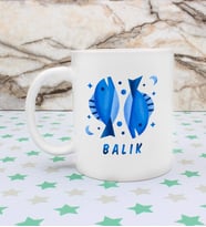 Balık Burcu Özel Tasarım Kupa Bardak (Beyaz)