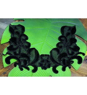 30X23 CM KADİFE SİYAH DİKİŞ YAKA ARMA DİKİŞ GİYİM AKSESUARI