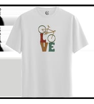 Love Cycle - %100 Pamuklu Kadın Beyaz Tişört - Premium Quality (Siyah - Beyaz)