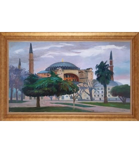 Çerçeveli Paspartulu Manzara Tablo bm1514 (Gold)