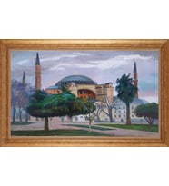 Çerçeveli Paspartulu Manzara Tablo bm1514 (Gold)