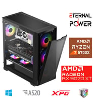 ETERNAL POWER RYZEN 7 5700X 32G DDR4 1TB M.2 RX9070XT A520 M750W (Siyah)