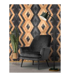 
Dreamwall 3D Ahşap Zigzag Desenli Silinebilir Tekstil Duvar Kağıdı (Çok Renkli)