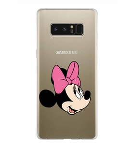 Samsung Galaxy Note 8 Kapak Minnie Mouse Tasarımlı Şeffaf Silikon Kılıf