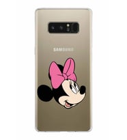 Samsung Galaxy Note 8 Kapak Minnie Mouse Tasarımlı Şeffaf Silikon Kılıf