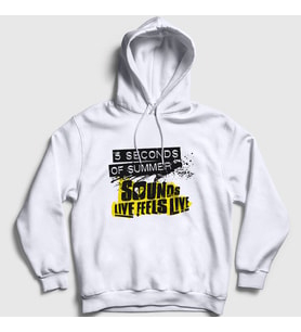 Presmono Unisex Beyaz Good 5 Seconds Of Summer Kapüşonlu Sweatshirt 78847tt