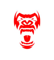 Goril Kafası Sticker17x17 Cm Kırmızı