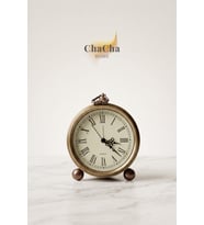 Serene Bell Vintage Metal Çalar Saat & Premium Masaüstü Dekoratif Obje (16x14 cm)