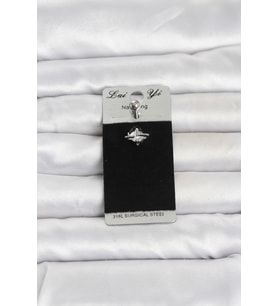 316L Cerrahi Çelik Zirkon Taşlı Göbek Piercing 5886 - SSSSSS9646-4882
