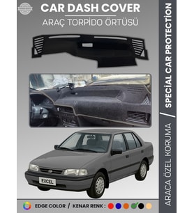 HYUNDAİ EXCEL (1989-1994) Torpido Örtüsü Göğüs Koruma Araca Özel UV Koruma Kolay Montaj