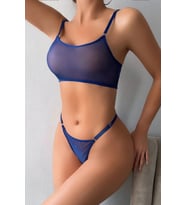 Transparan Tül Bralet Tanga İç Giyim Takımı