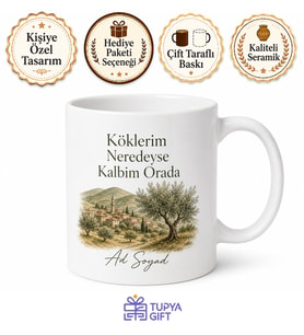 Memleketten İlham Alan Kupa Bardak Özel Tasarım Hediye Porselen Kupa