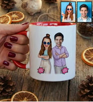 Kişiye Özel Karikatürlü Mühemmel Kardeşler Kupa Bardak Doğum Günü Hediyesi