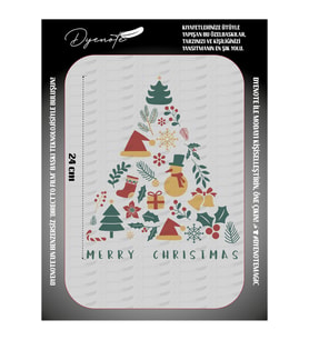 Merry Christmas Yılbaşı Iron Press Tekstil Ütü İle Yapışan Transfer Baskı Kağıdı DTF BASKI