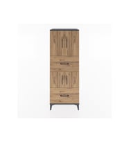 Hyperion Dolap 3 Raflı 2 Çekmeceli 4 Kapaklı 60x44x163 Antrasit-Çam