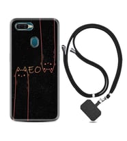 Oppo A5S A15 A16 A54 A55 A73 A74 Kılıf Boyun Askılı Silikon Meow 1657