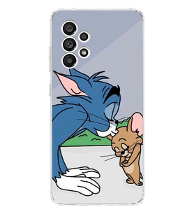 Samsung Galaxy A13 Uyumlu Tom ve Jerry Tasarımlı Şeffaf Telefon Kılıfı