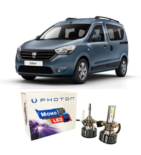 Dacia Dokker Uzun Led Xenon Kısa Far Ampulü H4 Mono Yeni Seri Beyaz