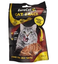 EuroCat Tahılsız Şekersiz Kurutulmuş Et Cat Chicken Cod Flakes Kedi Ödülü 50 Gr