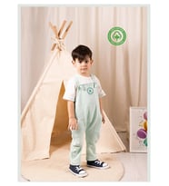 Unisex Bebek Salopet Tulum ve Tişört Takım - Mint