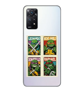 Redmi Note 11 Pro Uyumlu Ninja Kaplumbağalar Tasarımlı Şeffaf Telefon Kılıfı