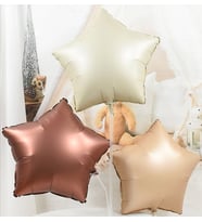 3 Adet 18 ınc Krem, Bej, Karamel Yıldız Folyo Balon Seti