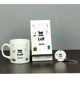 Katip Üçlü Set (Kupa + Telefon Standı + Anahtarlık)
