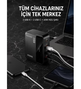 4 Portlu GaN Masaüstü Hızlı Şarj İstasyonu