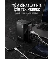 4 Portlu GaN Masaüstü Hızlı Şarj İstasyonu