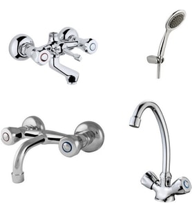 ARÇE Klasik Çevirmeli Banyo  Kuğu Evye  Sabit Lavabo Bataryası  Duş Takım