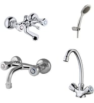 ARÇE Klasik Çevirmeli Banyo  Kuğu Evye  Sabit Lavabo Bataryası  Duş Takım