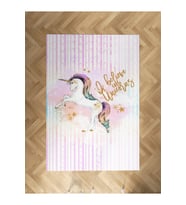 MEKTA HOME BEBEK VE ÇOCUK ODASI Yıldızlı Unicorn Desenli Halı