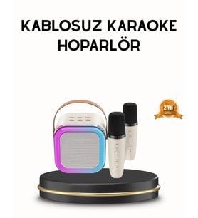 Bluetooth Karaoke Hoparlör Renkli LED LED'li ve Type-C Şarjlı