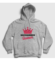 Presmono Unisex Gri Backgammon Queen Tavla Kraliçesi Oyun Kapüşonlu Sweatshirt 417587tt (Gri)