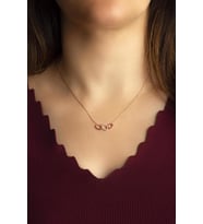 Yapraklı Çember Zirkon Kolye - Rose