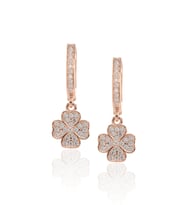 Yonca Model Zirkon Taşlı Rose Kaplama Bayan Gümüş Küpe 201022760