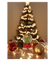 Noel Yılbaşı Hediyesi Çam Ağacı Temalı Işıklı Mini Kar Küresi 6.5CM Çam Ağacı Figürlü Dekoratif Obje